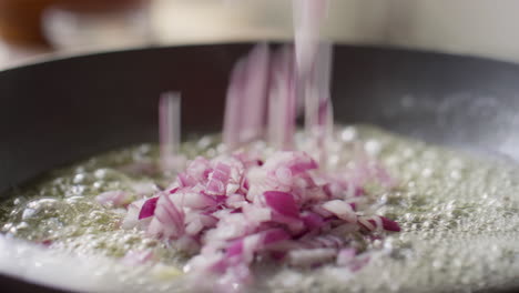 frying red onion with butter
