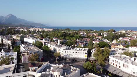 Top-view-from-Kemer,-a-beautiful-city-in-the-middle-of-Lycian-Way,-Turkey