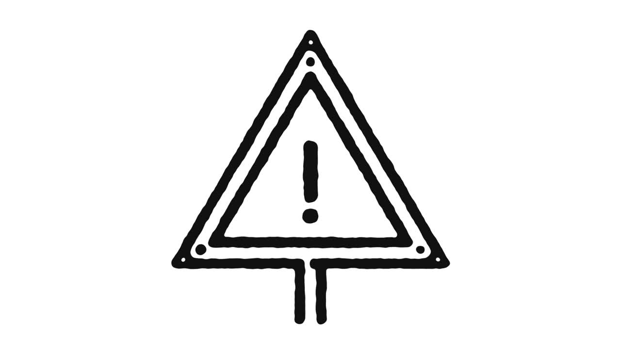 Road Danger Icon Animation Footage & Alpha Channel