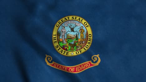 state flag of idaho waving in the wind. seamless loop with highly detailed fabric texture