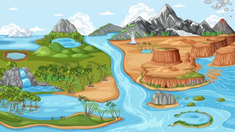 illustration of basin formation over time