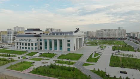 Teatro-De-Música-Y-Drama-Kazajo-Que-Lleva-El-Nombre-De-Kalibek-Kuanyshbaev-En-Astana,-Kazajstán