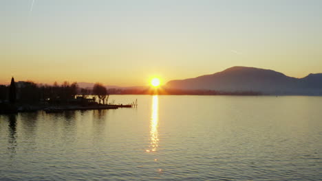 sunset over iseo lake - italy filmed on dji mavic pro 2 10 bit 4:2:2