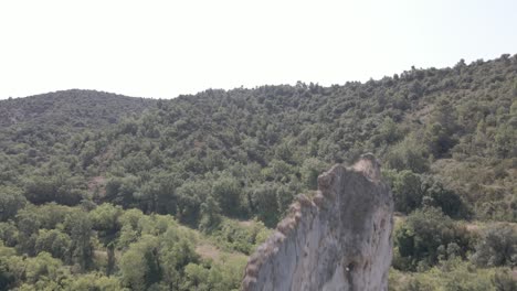 aerial view of natural rock wall