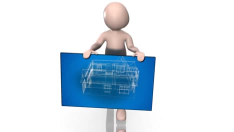 집 의 3d 청사진