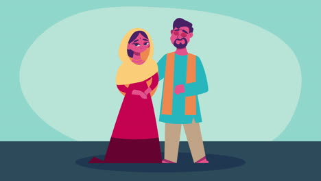 una pareja india.