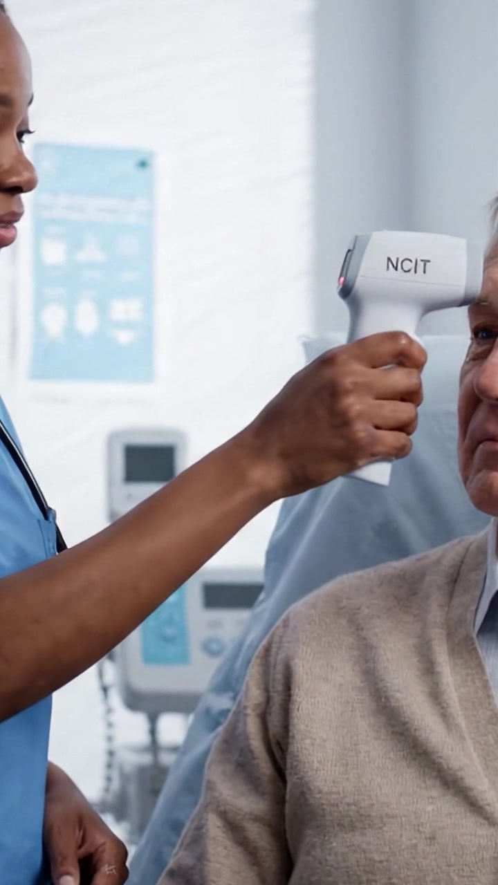 A Compassionate Interaction Between a Healthcare Provider and Patient in a Hospital Setting, Highlighting the Importance of Care and Communication in Medicine