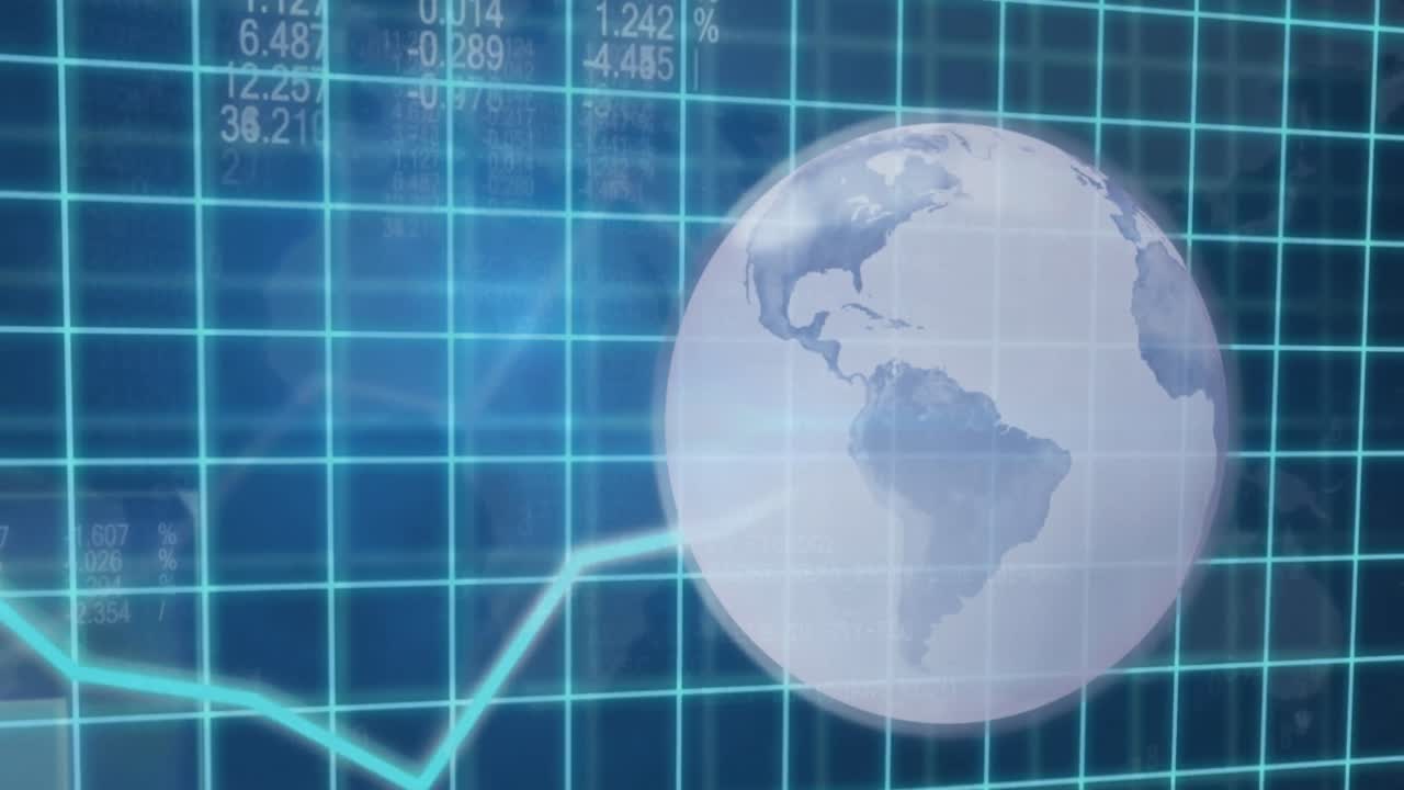 animación del procesamiento de datos en todo el mundo