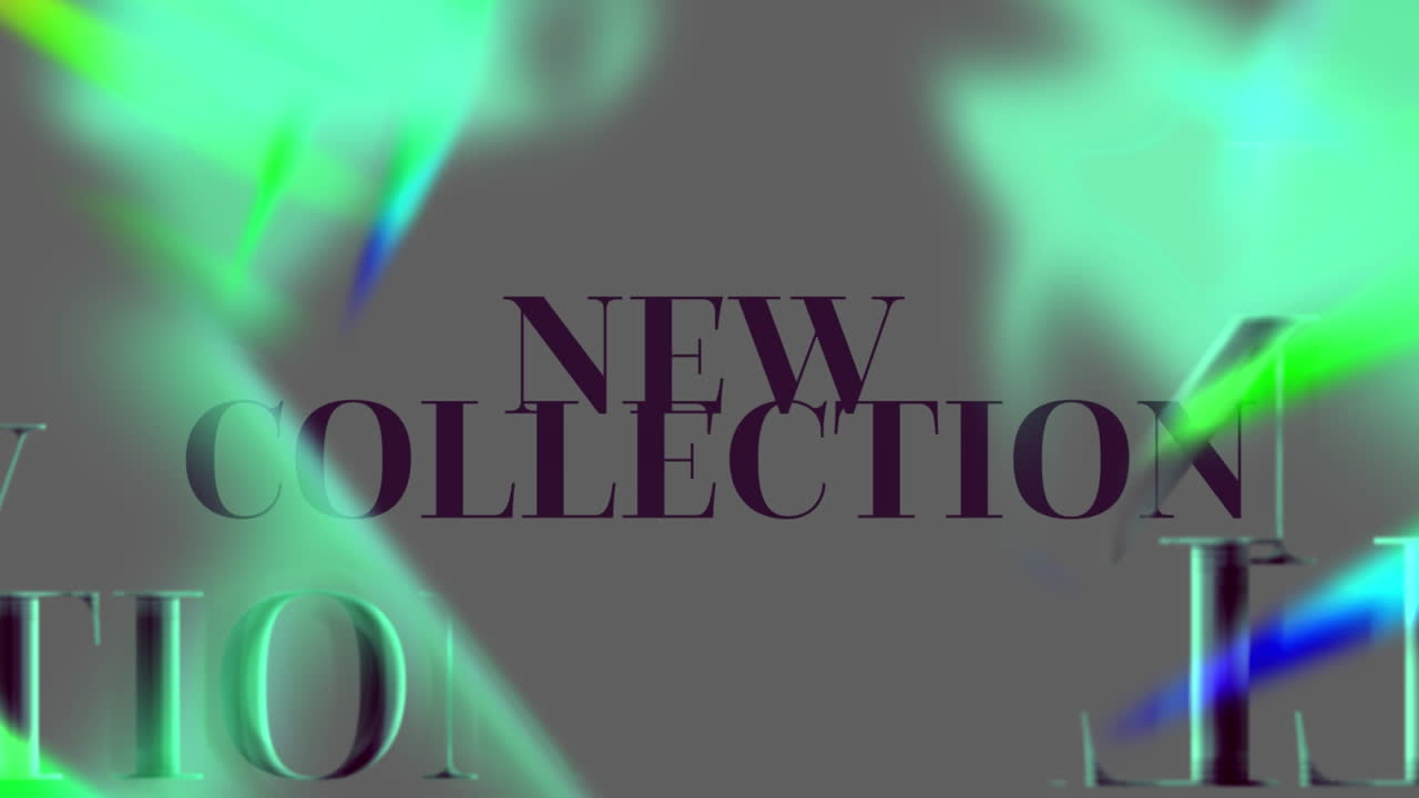 animación del texto de la nueva colección sobre formas sobre fondo negro