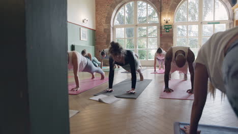 yoga class in progress