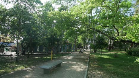 wide tilt down shot of natural park on giron santander gallineral