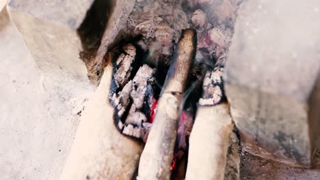 Vista-De-Cerca-De-Un-Fuego-Para-Cocinar