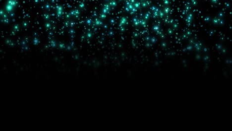 Animation-of-glowing-spots-of-green-light-on-black-background