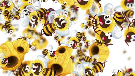 cartoon bees and honeycombs