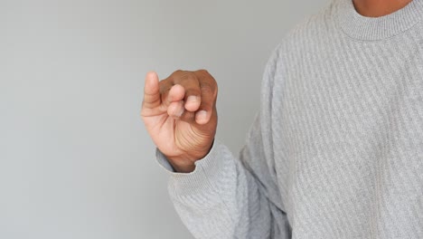 person with hand gesture