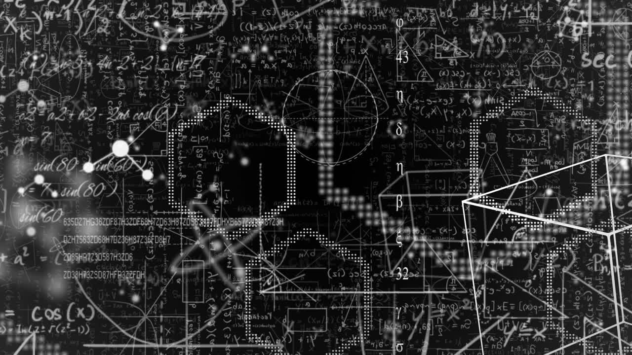 수학적 방정식에 대한 데이터 처리의 애니메이션
