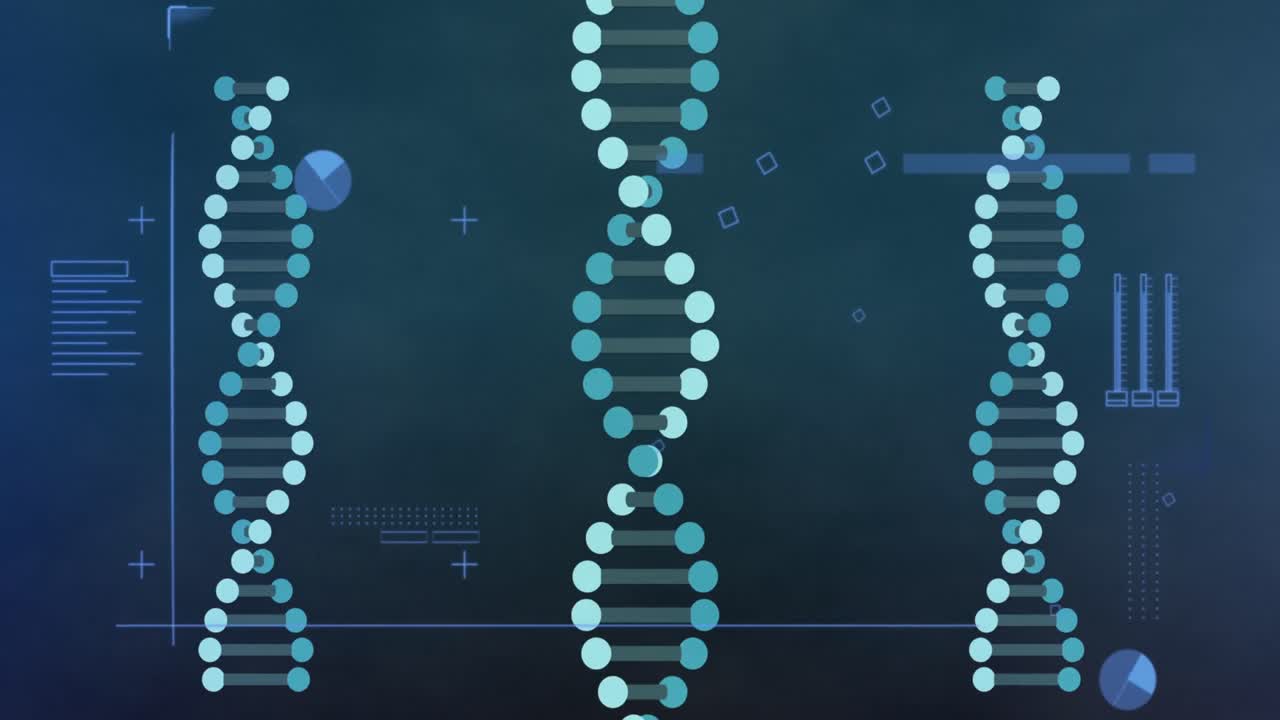 Animation of data processing over dna strands