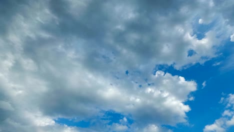 clouds are moving in the blue sky. time lapse