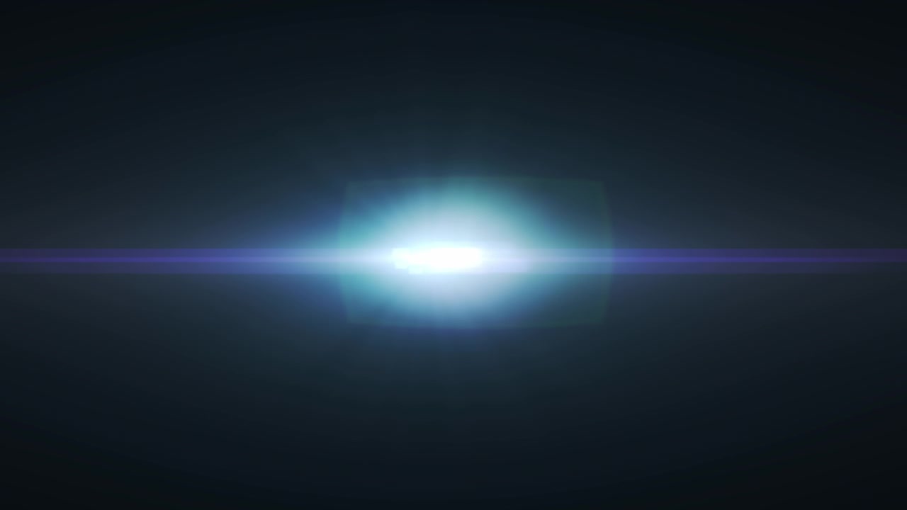 Effetto flare blu su sfondo scuro.