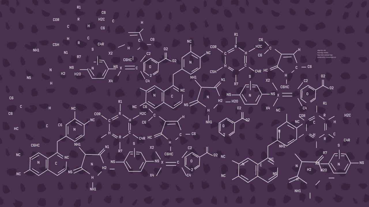 animación del procesamiento de datos científicos sobre un fondo oscuro