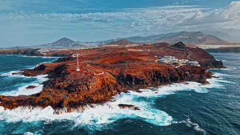 stunning aerial view of coastline and cliffs in gran canaria, spain