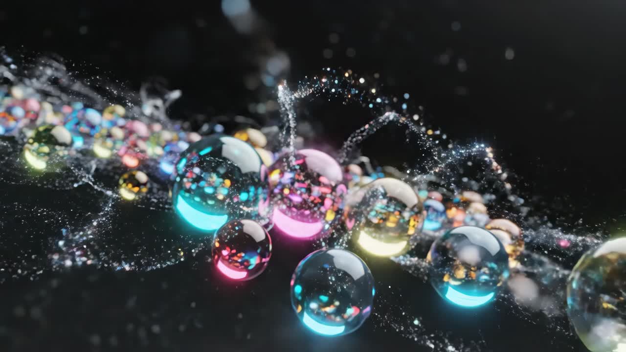 Abstract Spheres with Sparkling Particles