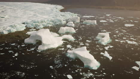 aerial view of icebergs in the arctic