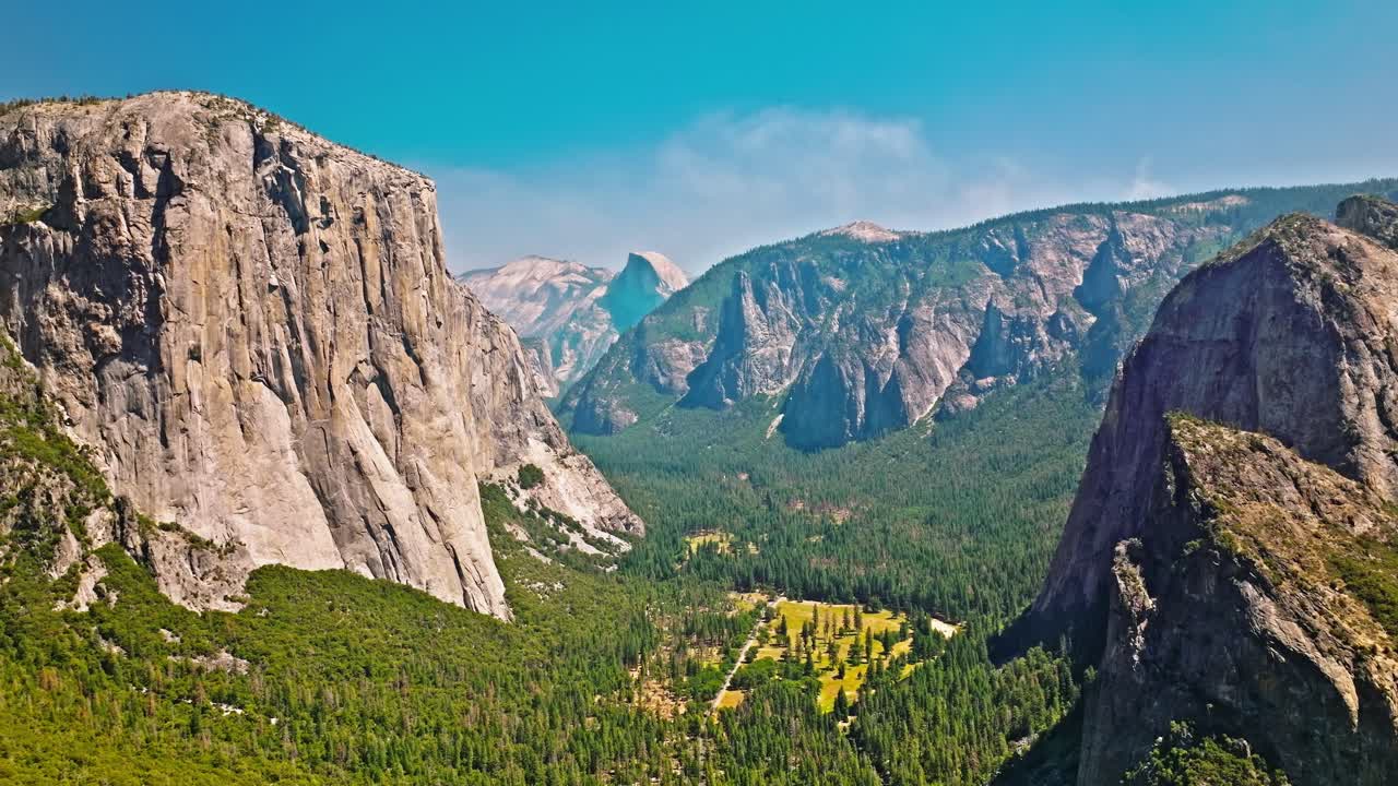 Aerial View of stunning Rock Formations in Yosemite National Park