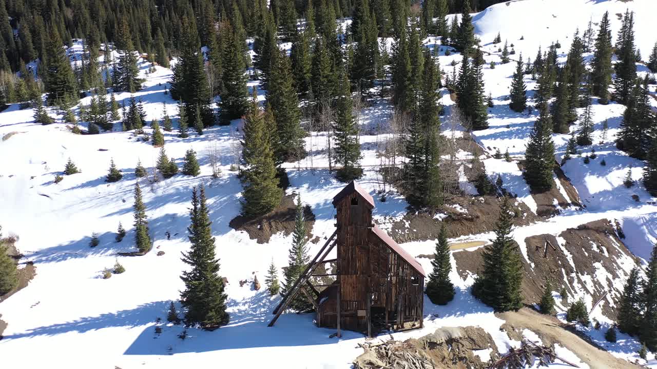 Mine in Colorado Rockies Drone 4K Reveal Mountain