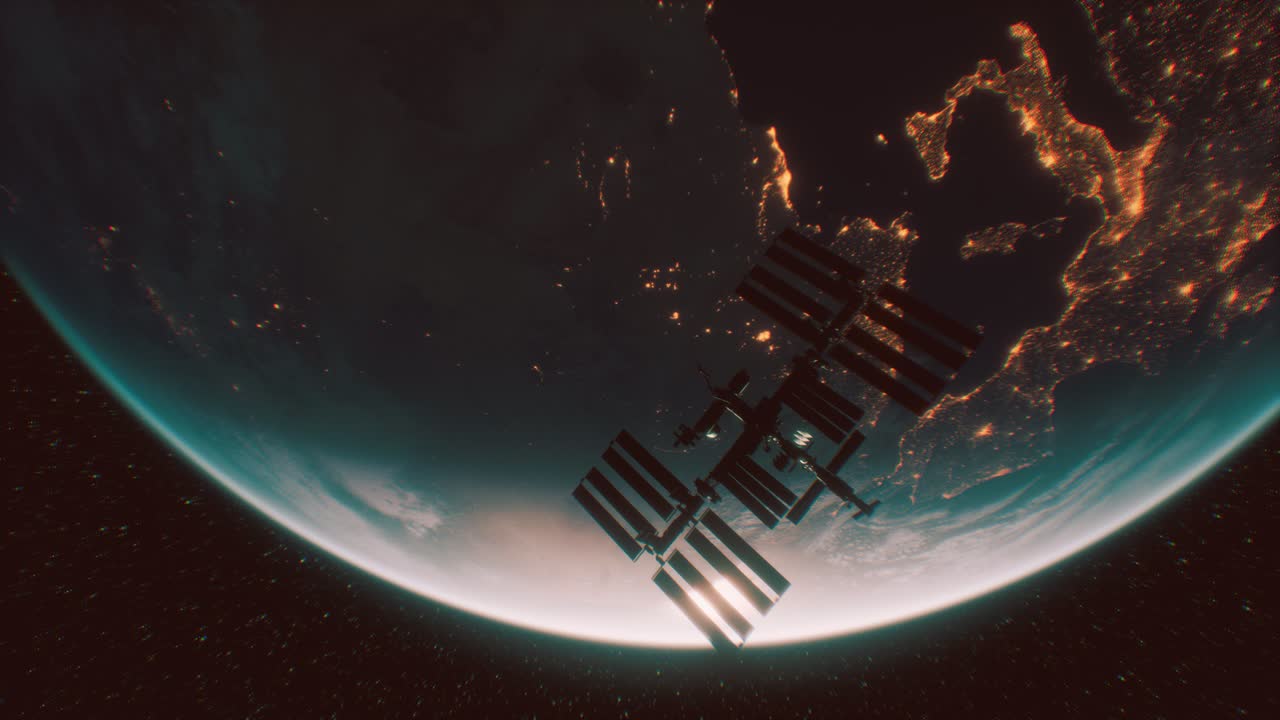 International Space Station in outer space over the planet Earth orbit