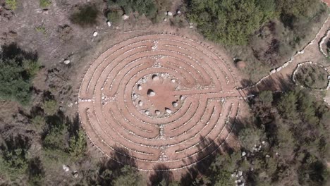 labyrinth with stones at jan marais nature reserve in stellenbosch, south africa