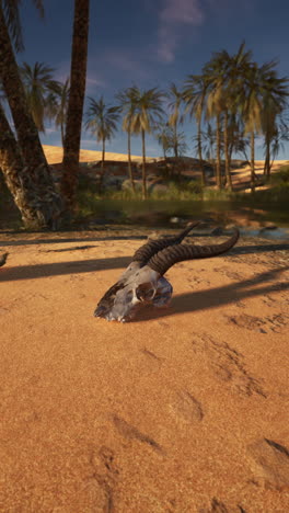 escena del cráneo en el desierto