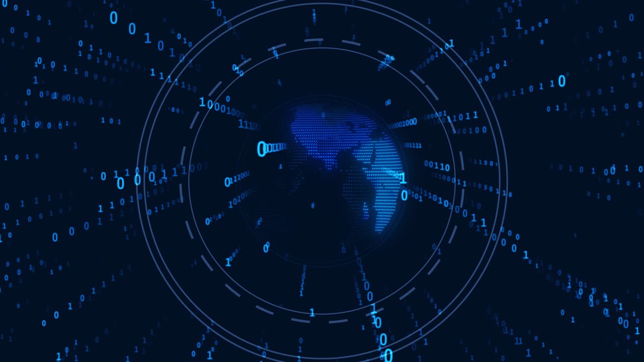 Network connection structure artificial intelligence concept digital blue planet earth connect waves