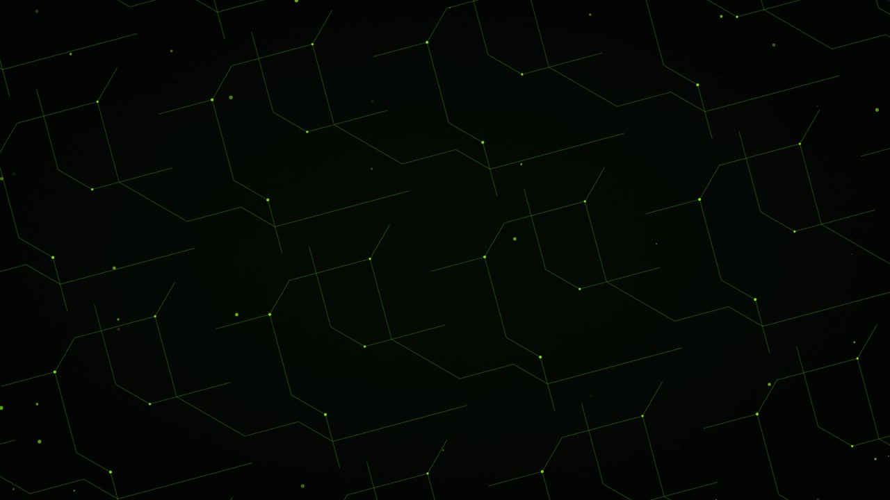Abstract Digital Circuit Board Pattern with Glowing Green Nodes