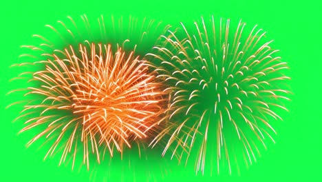 vibrant fireworks animation, transparent 4k video, green screen