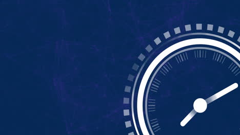 animation of clock moving and shapes on blue background