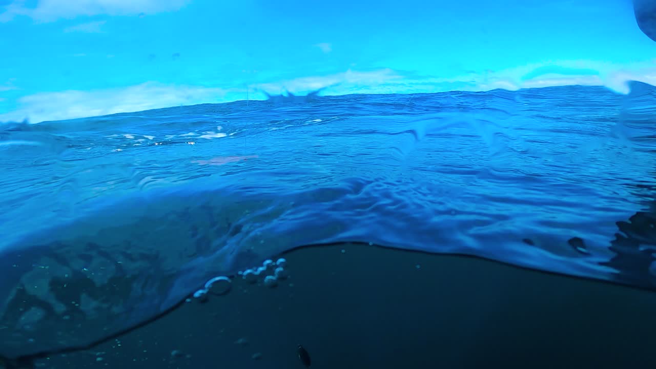 슬로우 모션으로 수중 스컬핀 샷