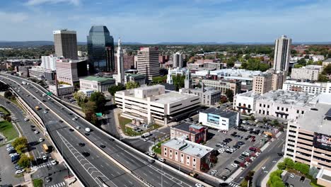 aerial fast push into springfield massachusetts