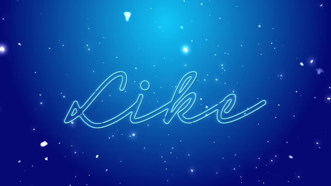 파란색 배경에 있는 눈송이와 네온의 애니메이션