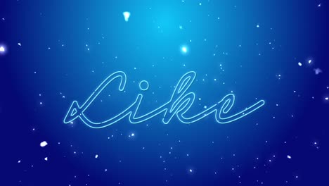 animation of snowflakes and neon like on blue background