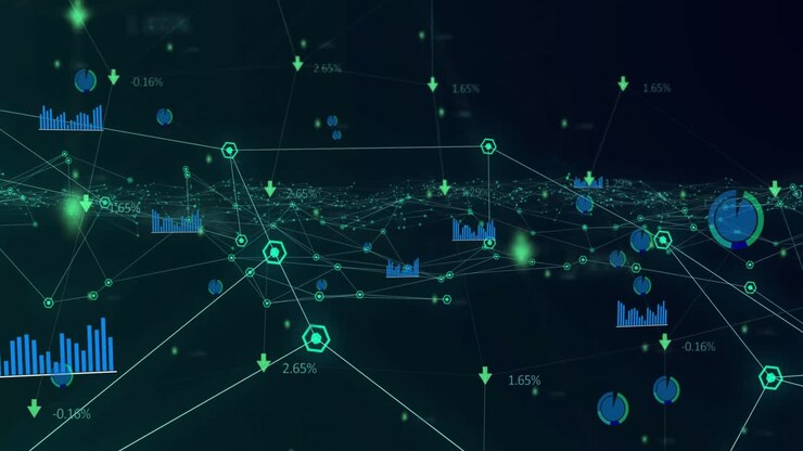 Animation of statistics recording over network of connections