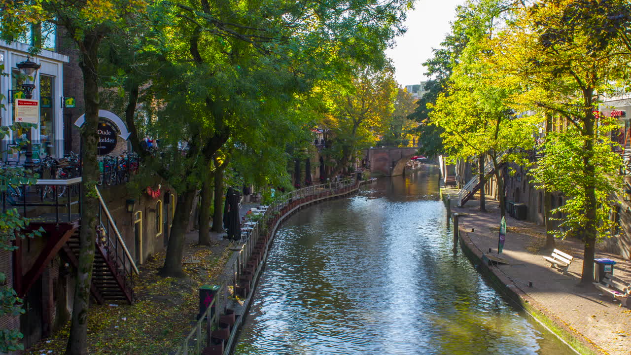 lapso de tiempo del canal en utrecht los países bajos