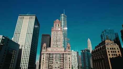 establisher aerial of chicago downtown, illinois, usa