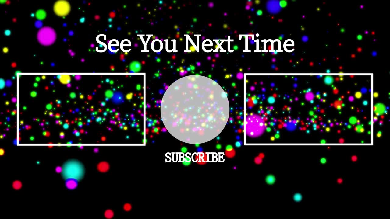 다채로운 공 구 끝 카드 끝 화면 모션 그래픽