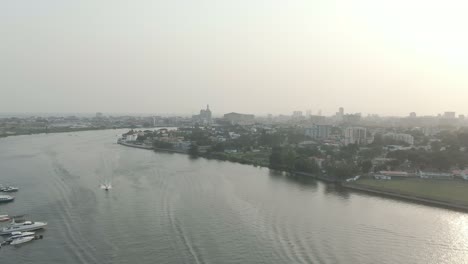 aerial lekki bridge lagos, nigeria, africa