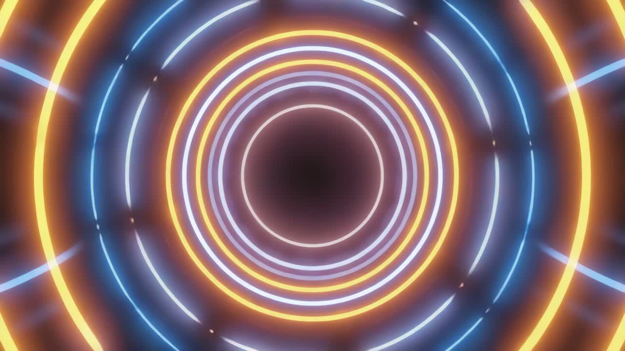 Abstract Neon Circle Tunnel