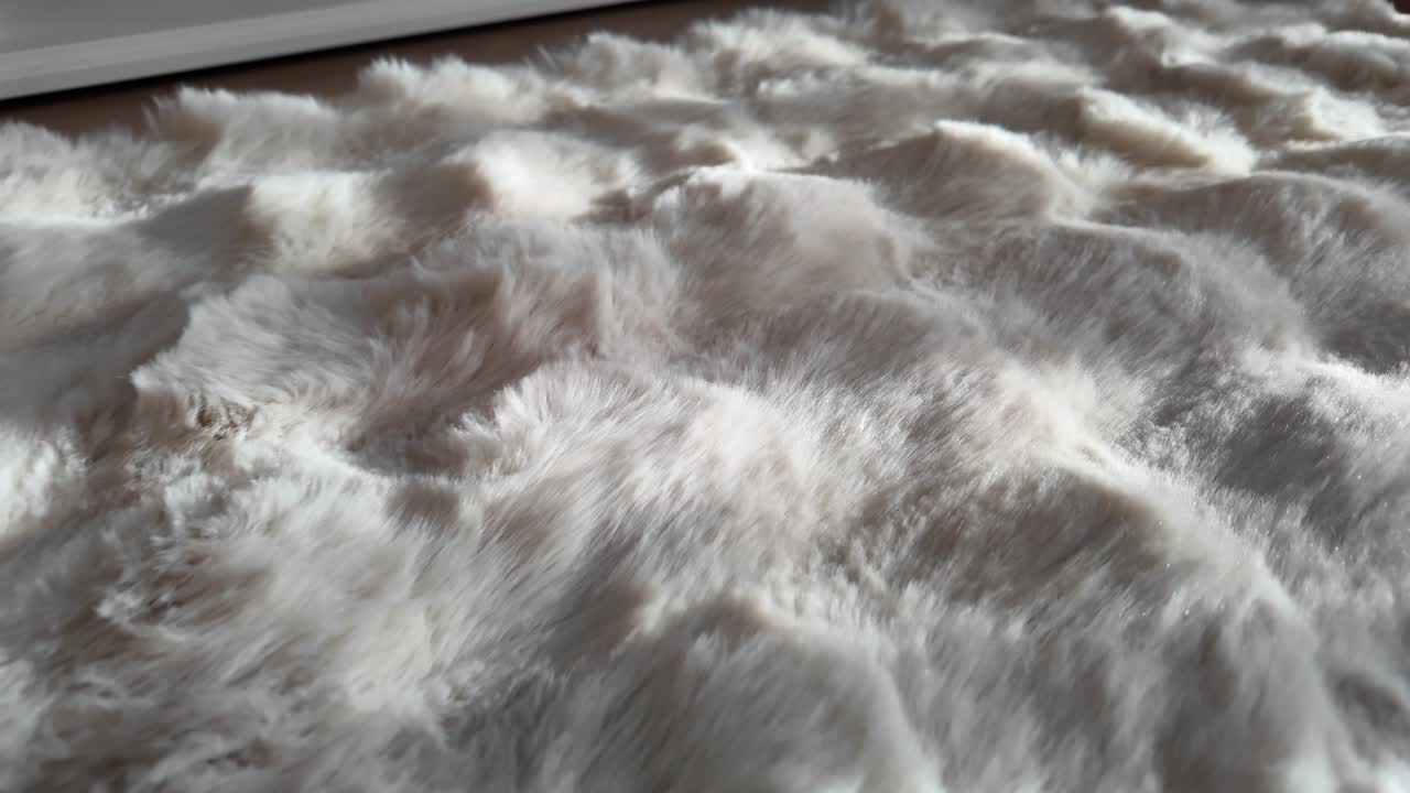 Close-up of Soft, White Fur Texture