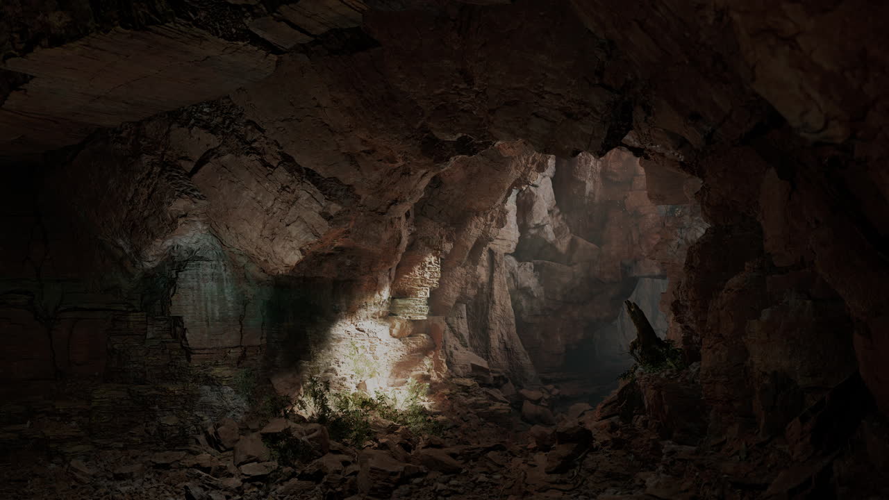 explorando una cueva oscura y misteriosa
