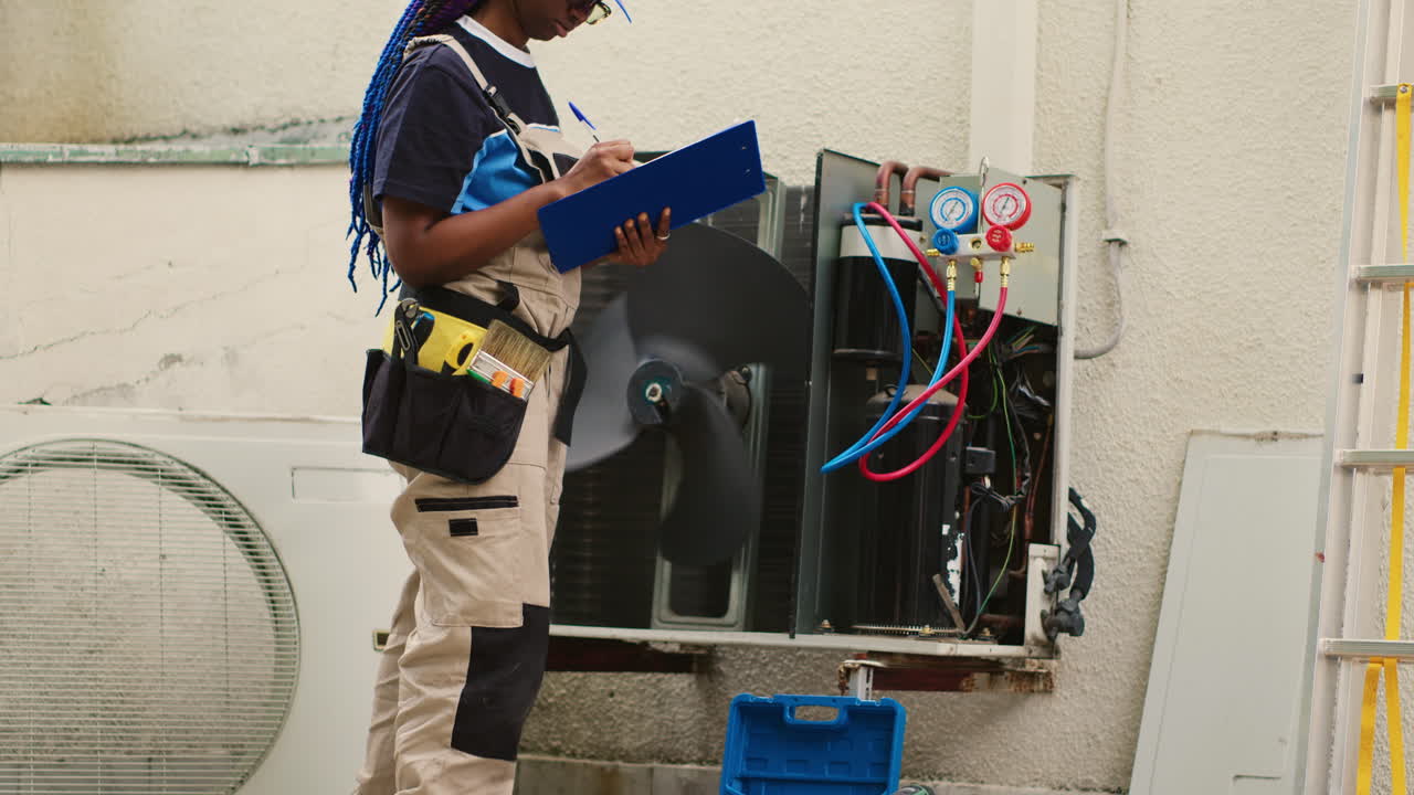 Elektriker servicerer airconditionanlæg