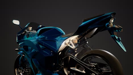 moto sport bike in dark studio with bright lights